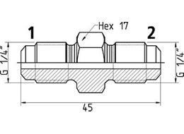 Adaptér, 150 MPa, vnější závit G 1/4" / vnější závit G 1/4", nerez