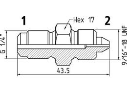 Adaptér - G 1/4" - 9/16"-18 UNF, 300 MPa 19950 0022