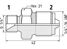 Adaptér - G 1/4" - 3/4"-16 UNF, 250 MPa  19950 1606