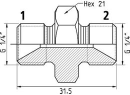 Adaptér, 150 MPa, vnější závit G 1/4" / vnější závit G 1/4", nerez