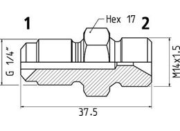 Adaptér - G 1/4" - M14x1,5, 250 MPa 19950 1628