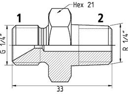 Adaptér -  G 1/4" - R 1/4", 150 MPa 19950 1621