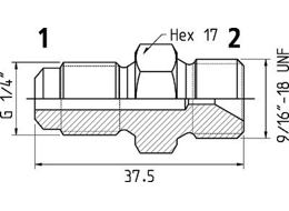Adaptér - G 1/4" - 9/16"-UNF,  250 MPa  19950 0029