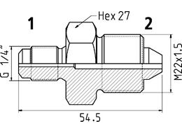 Adaptér -  G 1/4" - M 22x1,5, 300 MPa  19950 1609