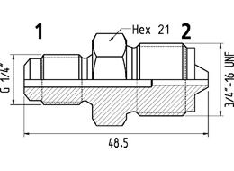 Adaptér -  G 1/4" - 3/4"-16 UNF, 300 MPa  19950 1611