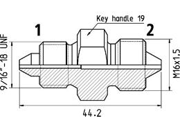 Adaptér -  9/16"-18 UNF - M 16x1,5, 300 MPa  19950 1613