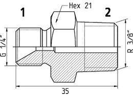 Adaptér -  G 1/4" - R 3/8", 150 MPa 19950 1604